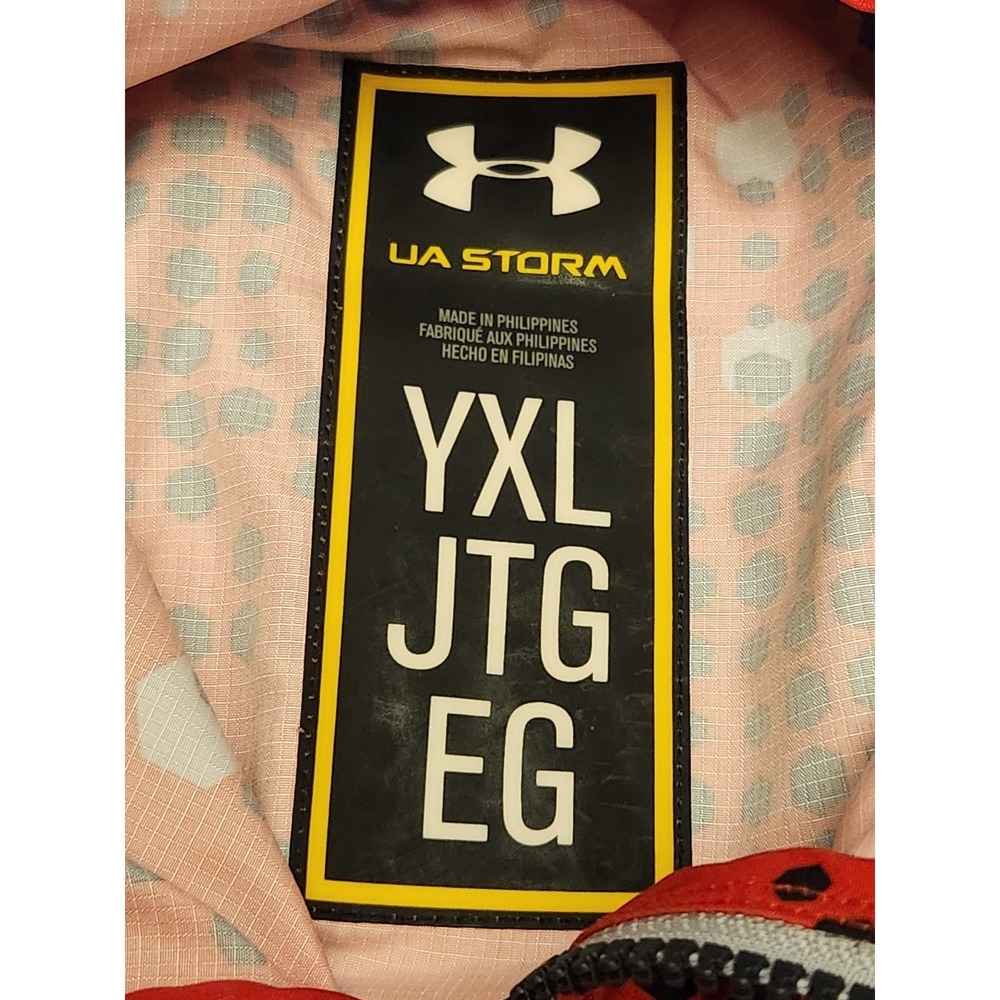 Under Armour Storm 1/4 Zip Jacket Youth XL Loose Rain Coat Red Digital Camo - Picture 6 of 7